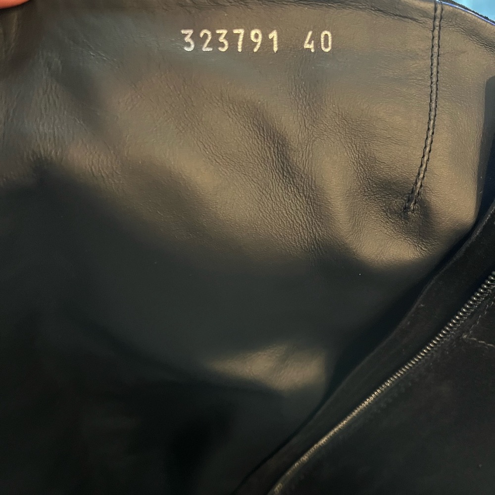 Gucci Meguro Black Suede Luxury Tall Winter Snow Zip Bike Riding Boot Size 10 - Picture 12 of 14
